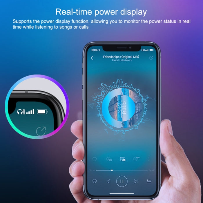 Auriculares Bluetooth estéreo inalámbricos binaurales M7 TWS V5.0 con estuche de carga y pantalla digital