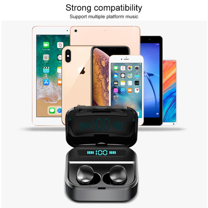 Auriculares Bluetooth estéreo inalámbricos binaurales X7 TWS V5.0 con estuche de carga y pantalla digital