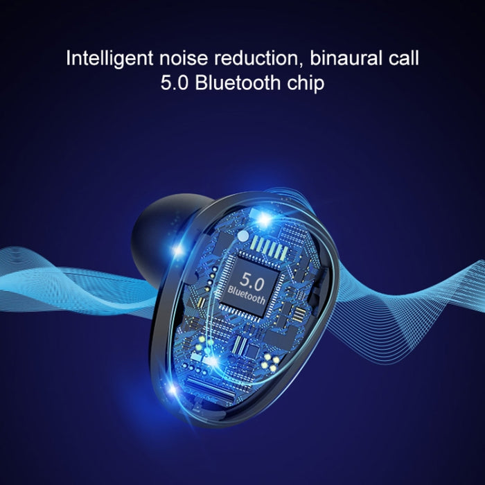 Auriculares Bluetooth estéreo inalámbricos binaurales X7 TWS V5.0 con estuche de carga y pantalla digital