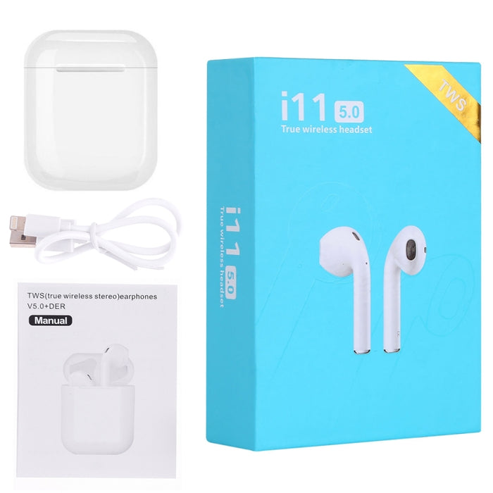 i11 TWS Versión mejorada Bluetooth V5.0 Auriculares estéreo inalámbricos con control táctil y caja de carga magnética, compatibles con iOS y Android