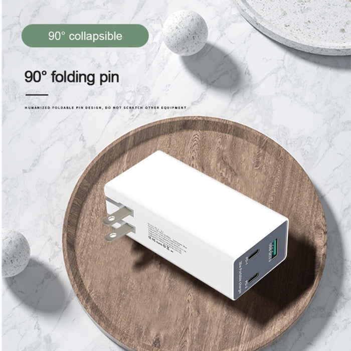 WLX-X3 36W 90 grados Cargador USB multifunción portátil con clavija plegable, enchufe de EE. UU.