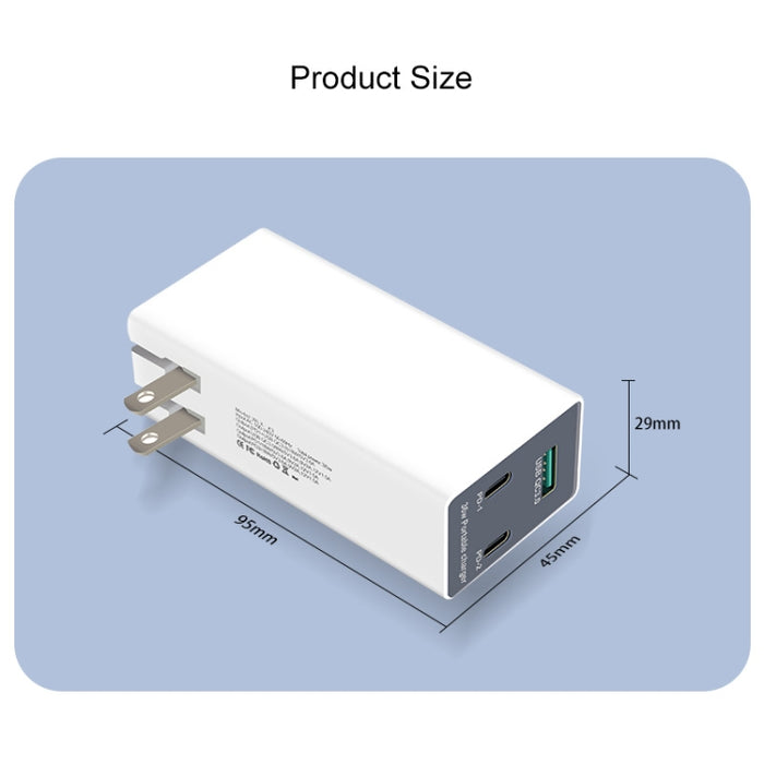 WLX-X3 36W 90 grados Cargador USB multifunción portátil con clavija plegable, enchufe de EE. UU.