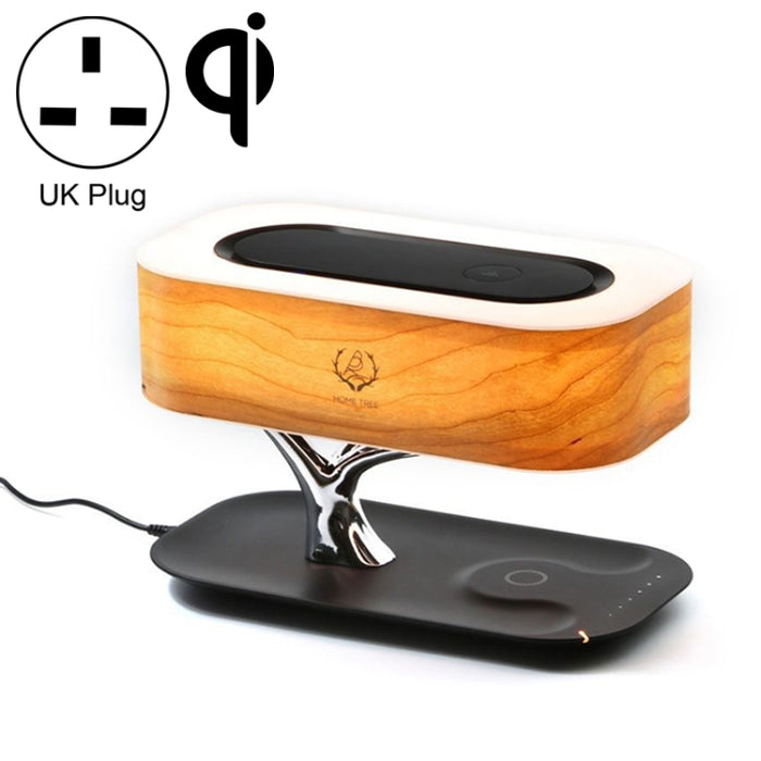 Tree Light Altavoz Bluetooth Lámpara de escritorio Cargador inalámbrico para teléfono, enchufe del Reino Unido