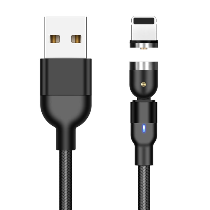 Cable de carga magnético giratorio trenzado de nailon, salida USB de 2m y 2A a 8 pines