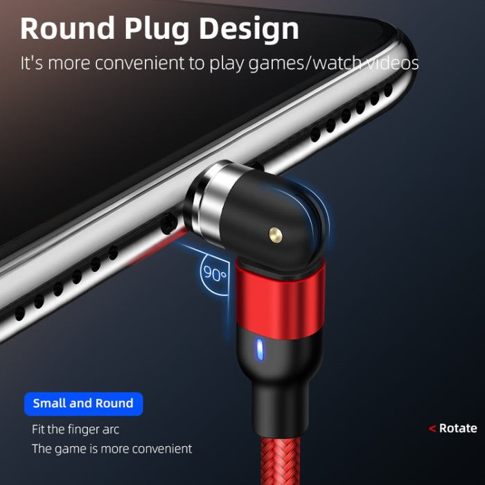 Cable de carga magnético giratorio trenzado de nailon, salida USB de 2m y 2A a 8 pines