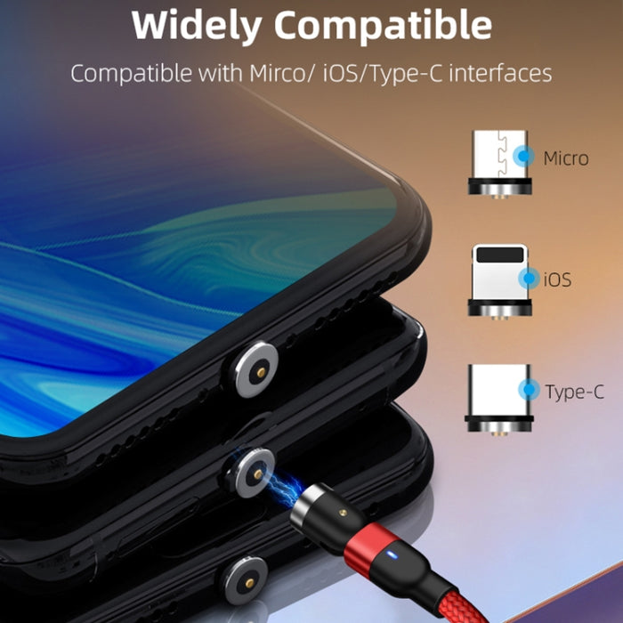 Cable de carga magnético giratorio trenzado de nailon, salida USB de 2m y 2A a 8 pines