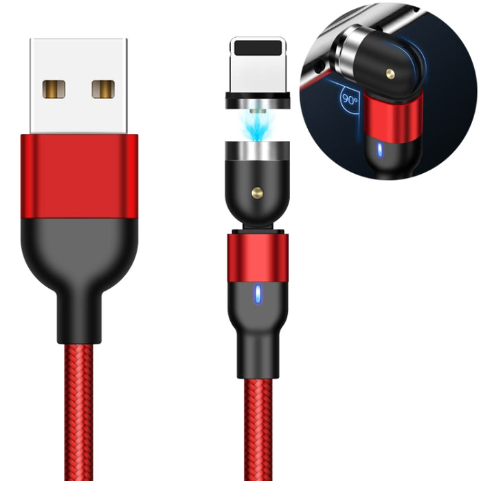 Cable de carga magnético giratorio trenzado de nailon, salida USB de 2m y 2A a 8 pines