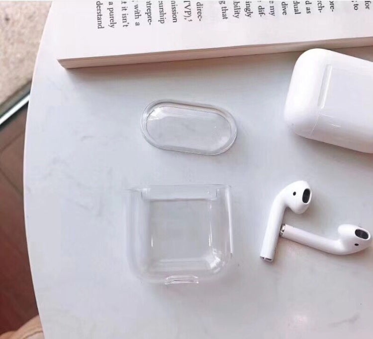 Para AirPods 1/2 Funda protectora para auriculares de TPU transparente alta con gancho
