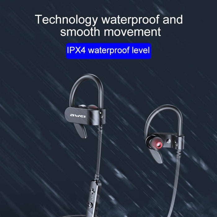 Awei WT50 IPX4 Auricular inalámbrico Bluetooth impermeable montado en la oreja con micrófono