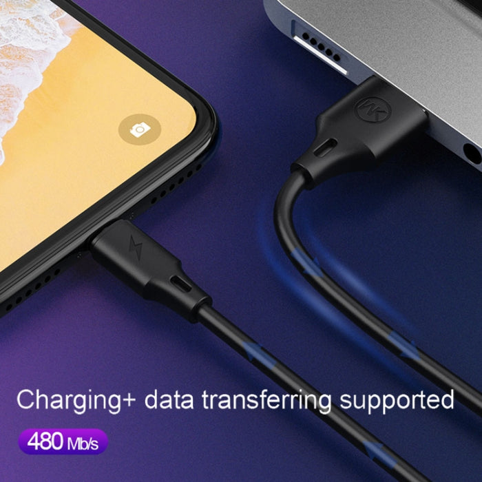 WK WDC-092 Cable de carga de sincronización de datos USB a 8 pines serie Pro de velocidad máxima de salida máxima de 3 m 2,4 A