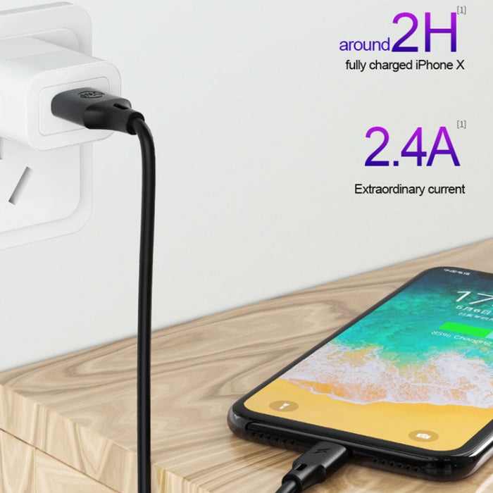 WK WDC-092 Cable de carga de sincronización de datos USB a 8 pines serie Pro de velocidad máxima de salida máxima de 3 m 2,4 A