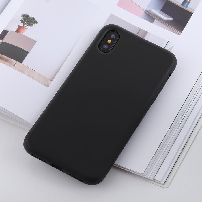 Para iPhone X / XS Funda de TPU con sensación de silicona líquida de color sólido a prueba de golpes