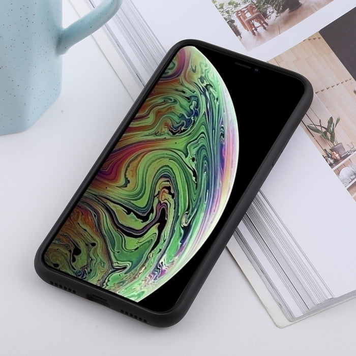 Para iPhone X / XS Funda de TPU con sensación de silicona líquida de color sólido a prueba de golpes