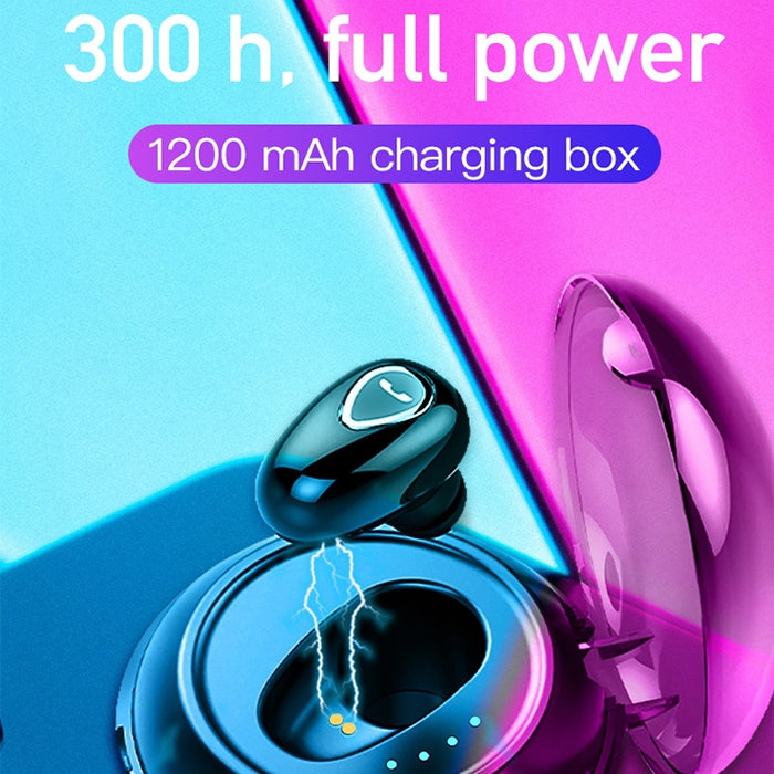 YX01 Auricular Bluetooth inalámbrico Bluetooth 4.1 a prueba de sudor con caja de carga, conexión de memoria compatible y llamada HD
