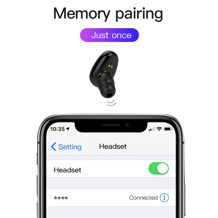 YX01 Auricular Bluetooth inalámbrico Bluetooth 4.1 a prueba de sudor con caja de carga, conexión de memoria compatible y llamada HD