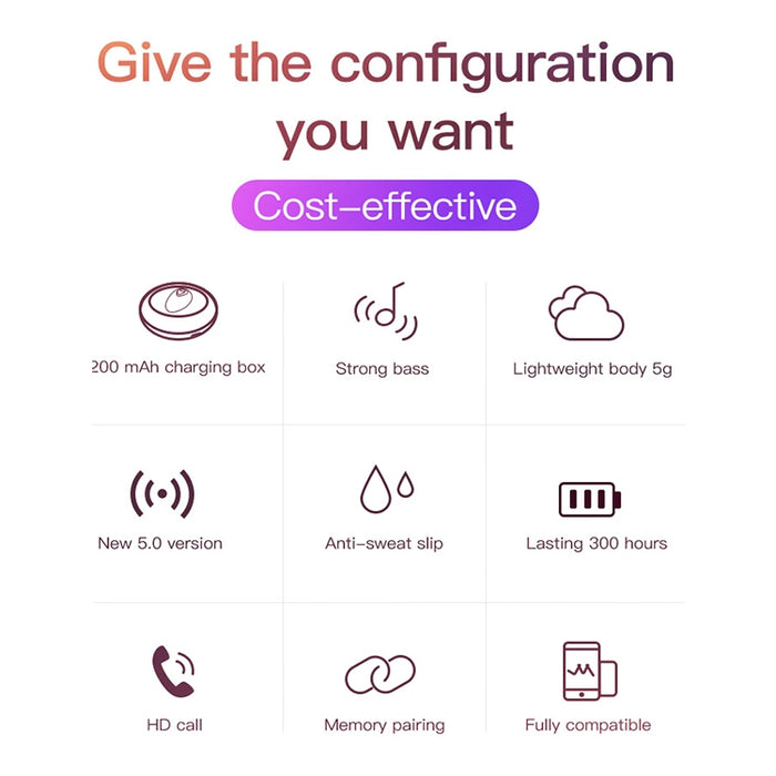 YX01 Auricular Bluetooth inalámbrico Bluetooth 4.1 a prueba de sudor con caja de carga, conexión de memoria compatible y llamada HD