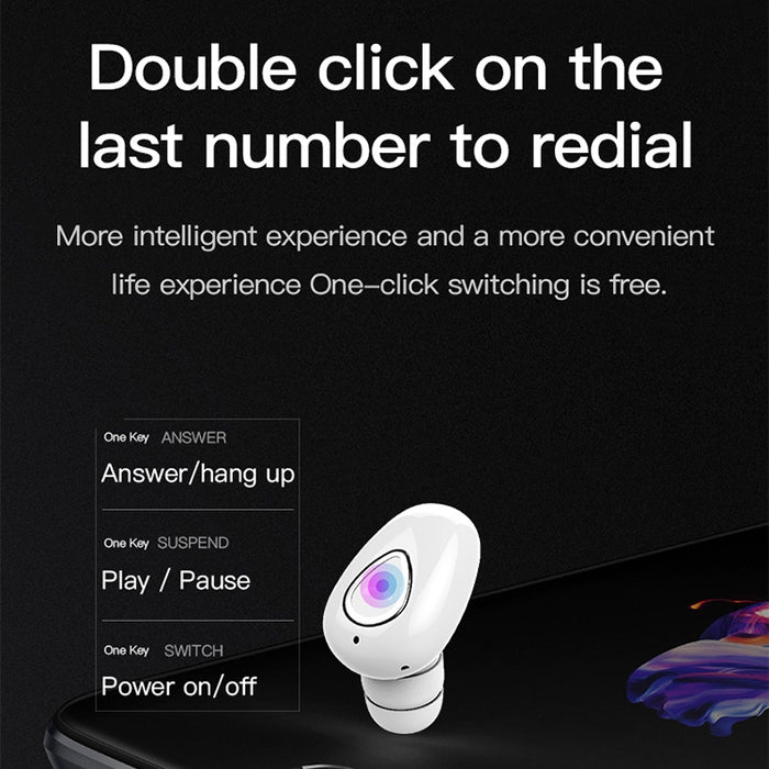 YX01 Auricular Bluetooth inalámbrico Bluetooth 4.1 a prueba de sudor con caja de carga, conexión de memoria compatible y llamada HD