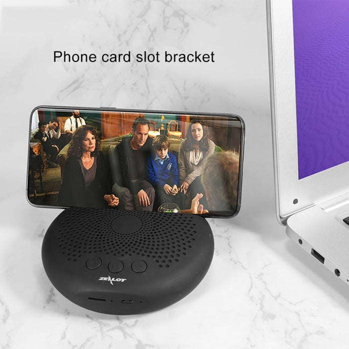 ZEALOT S24 Altavoz Bluetooth estéreo portátil con cordón y soporte para ranura para tarjeta móvil, admite llamadas manos libres y tarjeta TF