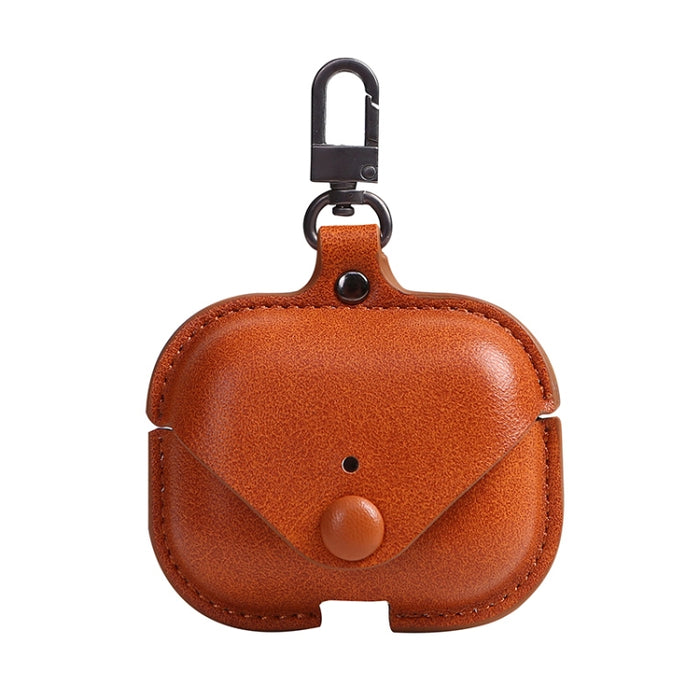 Para AirPods Pro Litchi Texture PU Funda protectora para auriculares de cuero con gancho