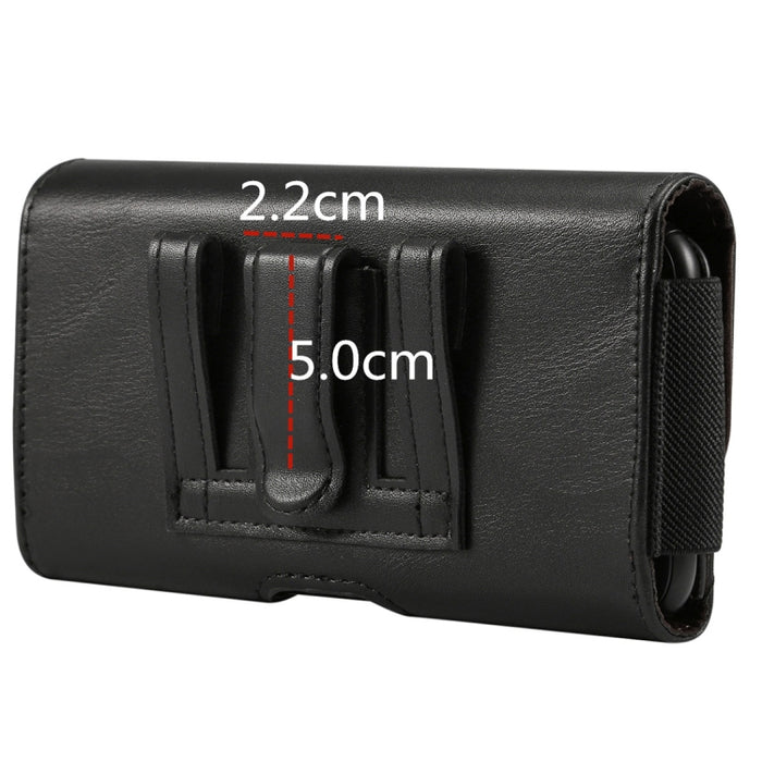 Cordero banda elástica hombres 5,2 pulgadas teléfono móvil Universal colgante cintura Funda de cuero con ranura para tarjeta,