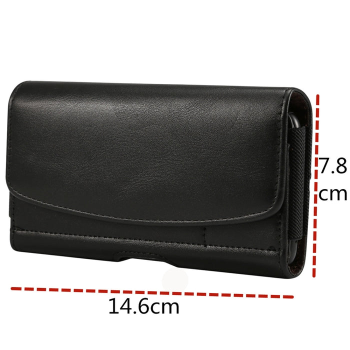 Cordero banda elástica hombres 5,2 pulgadas teléfono móvil Universal colgante cintura Funda de cuero con ranura para tarjeta,