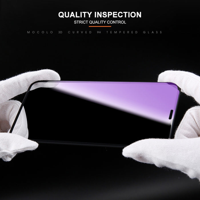 Para iPhone 11 Pro / XS / X mocolo 0,33 mm 9H 3D Película de vidrio templado anti-rayos azules con borde redondo
