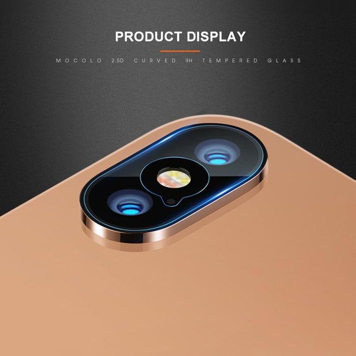 Para iPhone XS / X mocolo 0.15mm 9H 2.5D Lente de cámara trasera de borde redondo Película de vidrio templado