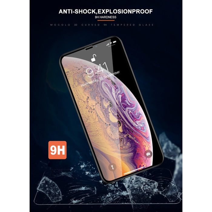 Para iPhone XS / X mocolo 0,33 mm 9H Película de vidrio templado de borde redondo 3D