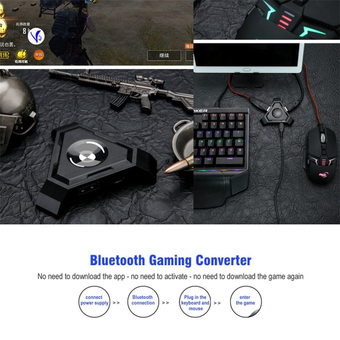 HXSJ P5 Bluetooth 4.1 Teclado Ratón Convertidor de Juegos Bluetooth, Versión No Se Puede Presionar