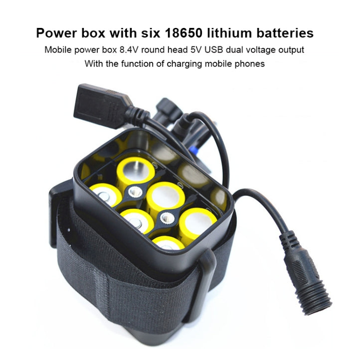Caja de energía móvil multifunción con batería 18650 de 6 secciones con cabeza redonda de 8,4 v y salida de doble voltaje USB de 5v sin batería