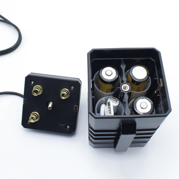 Caja de batería impermeable IPX7 18650/26650 de 3 secciones con cabeza redonda de 12v y conector USB de 5v El voltaje de salida no incluye batería