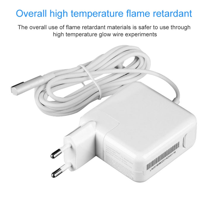 Cargador de corriente MagSafe 1 estilo L de 5 pines 14,5 V 3,1 A 45 W para Apple Macbook A1244 / A1237 / A1369 / A1370 / A1374 / A1304, longitud: 1,7 m, enchufe de la UE