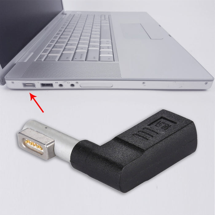 Adaptador de carga USB-C / Type-C hembra a MagSafe 1 (en forma de L) macho de 5 pines