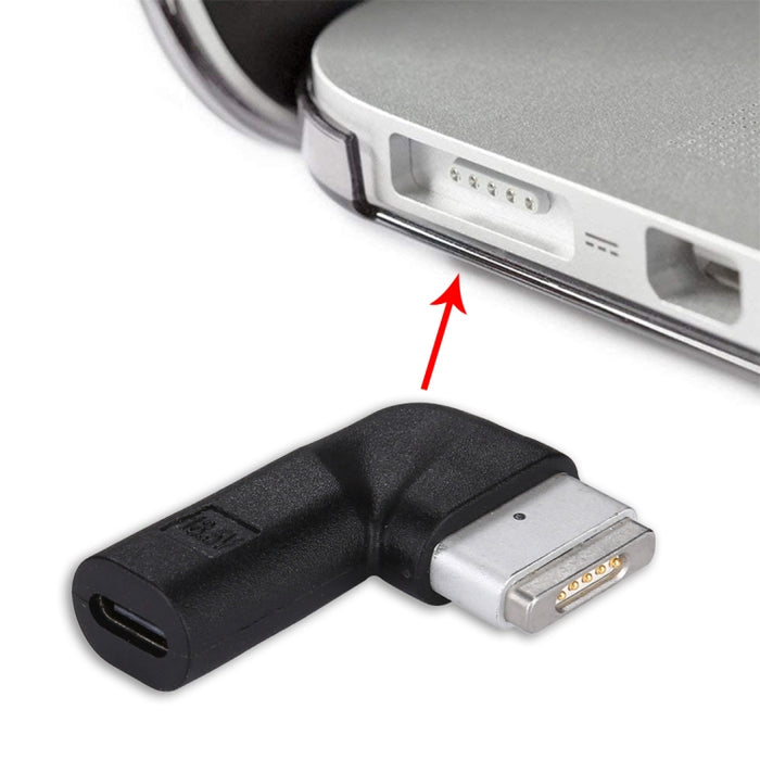 Adaptador de carga USB-C / Type-C hembra a MagSafe 2 (en forma de T) macho de 5 pines