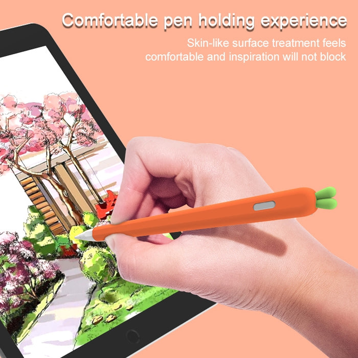 LOVE MEI para Apple Pencil 1 funda protectora de silicona con forma de zanahoria Stylus Pen