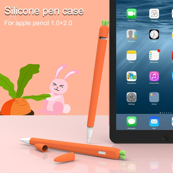 LOVE MEI para Apple Pencil 1 funda protectora de silicona con forma de zanahoria Stylus Pen
