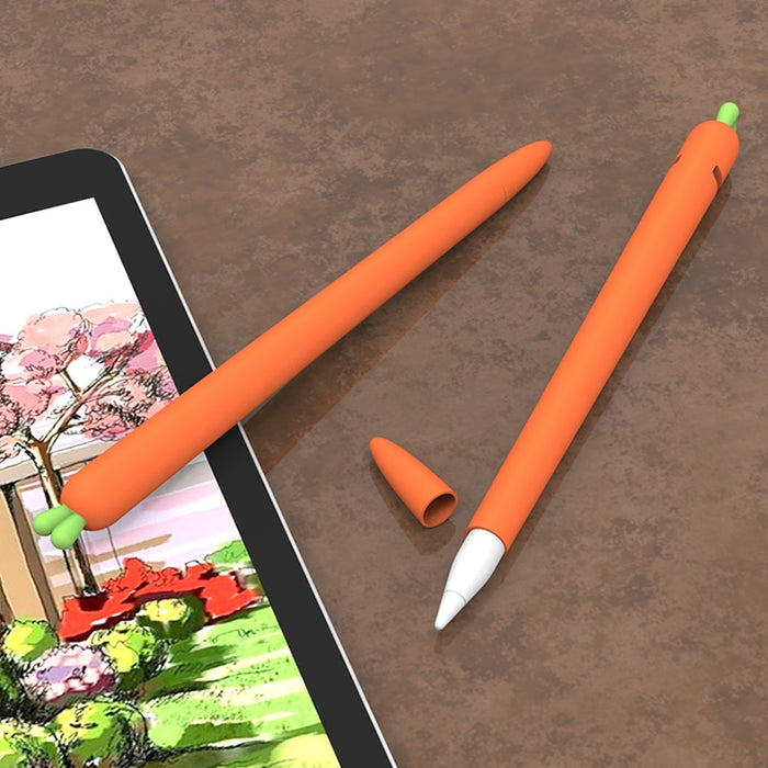 LOVE MEI para Apple Pencil 1 funda protectora de silicona con forma de zanahoria Stylus Pen