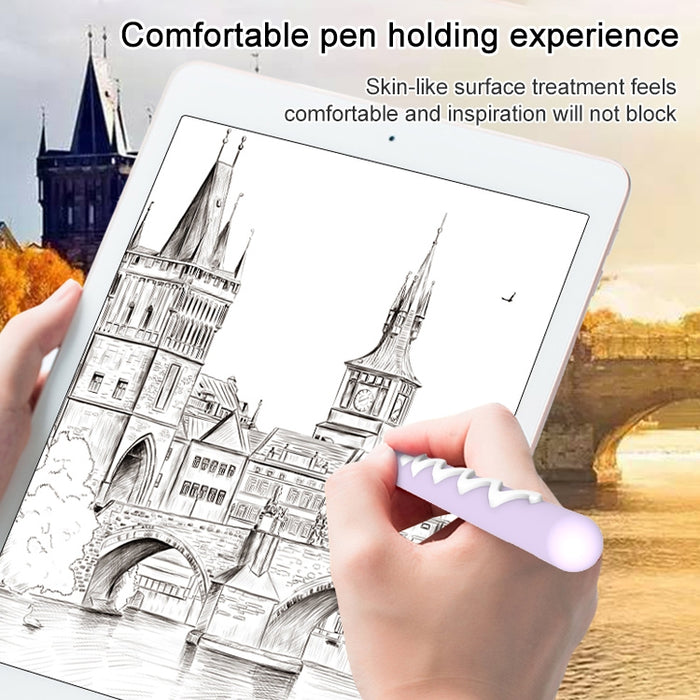 LOVE MEI para Apple Pencil 2 diseño de rayas Stylus Pen funda protectora de silicona