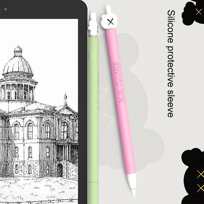 LOVE MEI para Apple Pencil 2 funda protectora de silicona con forma de dedo medio Stylus Pen