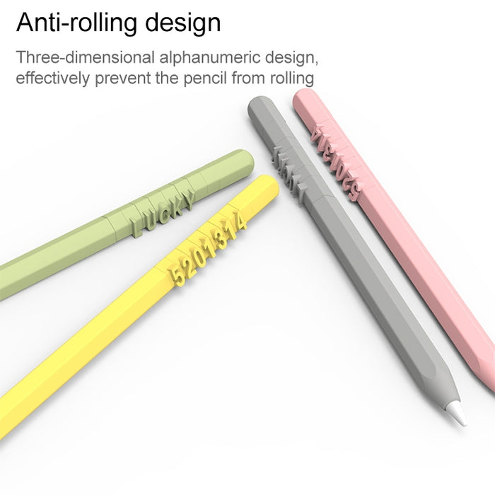 LOVE MEI para Apple Pencil 2 número letra diseño Stylus Pen funda protectora de silicona