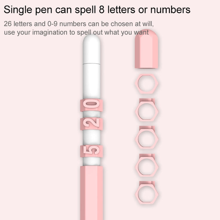 LOVE MEI para Apple Pencil 2 número letra diseño Stylus Pen funda protectora de silicona