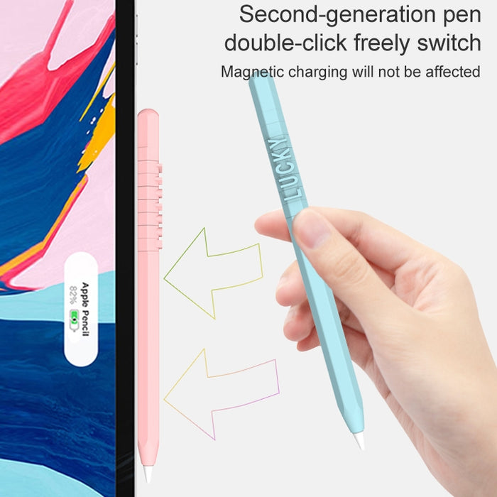 LOVE MEI para Apple Pencil 2 número letra diseño Stylus Pen funda protectora de silicona