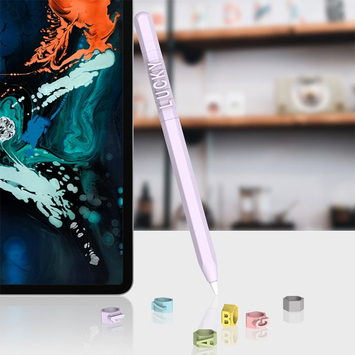 LOVE MEI para Apple Pencil 2 número letra diseño Stylus Pen funda protectora de silicona