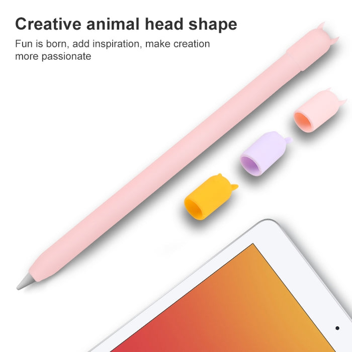 Funda protectora de silicona con dibujos animados de lápiz óptico 4 en 1 para Apple Pencil 2