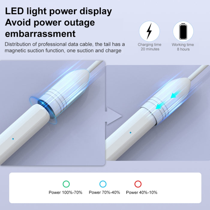 Lápiz óptico capacitivo con sensor de presión de inclinación Mutural P-950B con rechazo de palma para iPad 2018 o posterior
