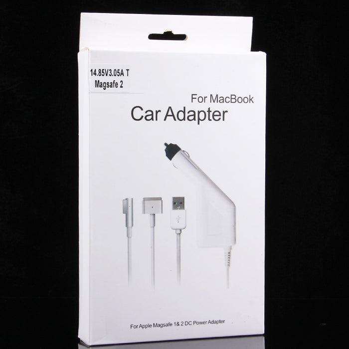 Cargador de coche MagSafe 2 estilo T de 45 W, 14,85 V, 3,05 A, 5 pines, con 1 puerto USB para Apple Macbook A1466 / A1436 / A1465 / A1435 / MD224 / MD231 / MD761 / MD711, longitud: 1,7 m