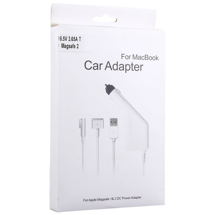 Cargador de coche MagSafe 2 estilo T de 60 W, 16,5 V, 3,65 A, 5 pines, con 1 puerto USB para Apple Macbook A1465 / A1502 / A1435 / MD212 / MD2123 / MD662, longitud: 1,7 m