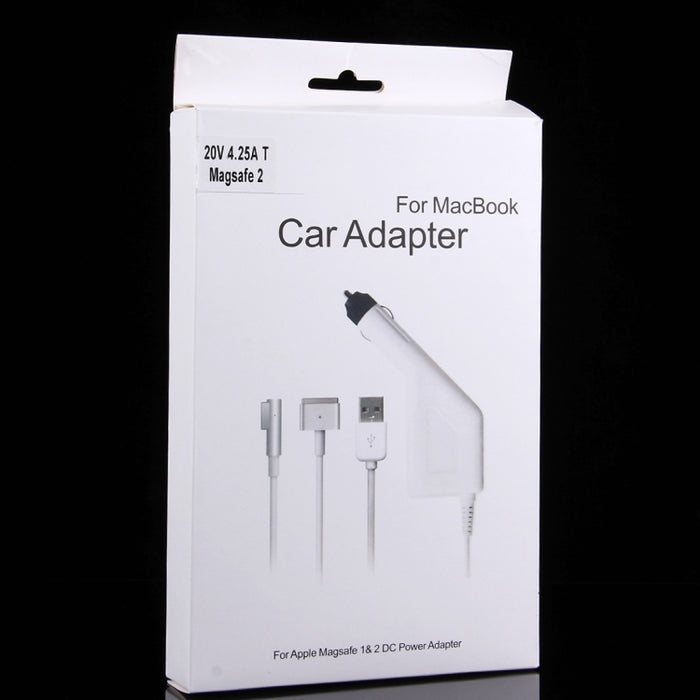 Cargador de coche MagSafe 2 estilo T de 85 W, 20 V, 4,25 A, 5 pines, con 1 puerto USB para Apple Macbook A1398 / A1424 / MC975 / MC976 / ME664 / ME665, longitud: 1,7 m