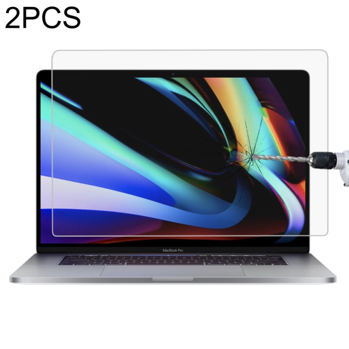 2 PCS para MacBook Pro 16 pulgadas 9H Película protectora de vidrio templado para pantalla de computadora portátil