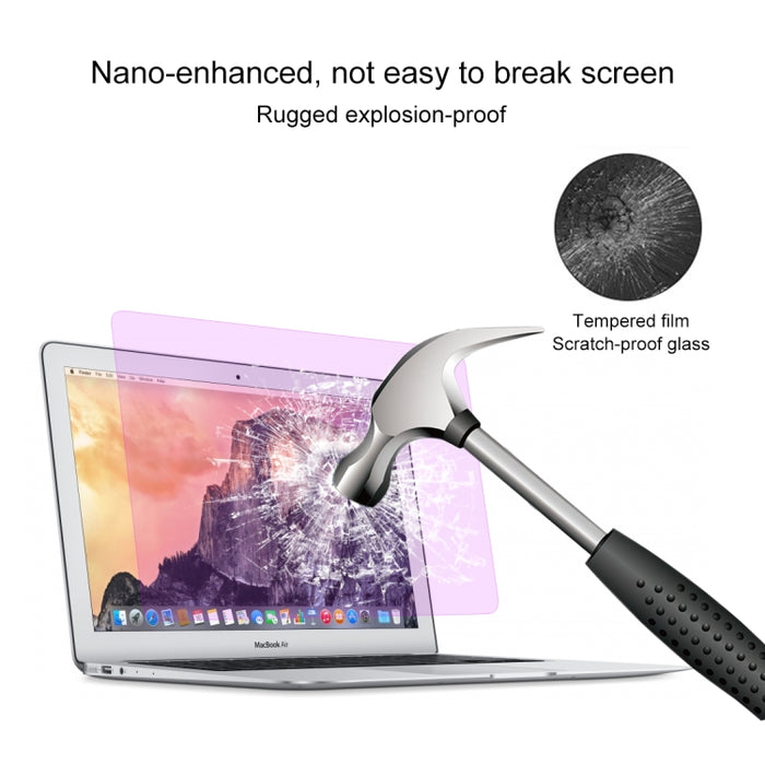 Película de vidrio templado a prueba de explosiones anti-rayos azules de dureza superficial 9H para Macbook Pro de 13,3 pulgadas con barra táctil (A1706)